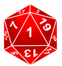 Dado de juegos de ROL de 20 caras